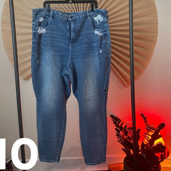 American Eagle Denim Plus Size 24, Distressed Skinny High Waisted Jean - Picture 1 of 2